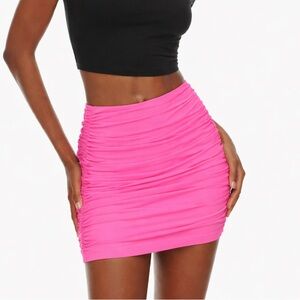TNA Aritzia Malibu Pink Side Ruching Skirt XS NWT